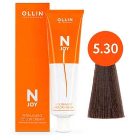 Крем-краска для волос перманентная Ollin Professional N-Joy, тон 5/30, светлый шатен золотистый, 100 мл
