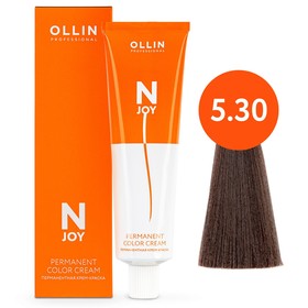 Крем-краска для волос перманентная Ollin Professional N-Joy, тон 5/30, светлый шатен золотистый, 100 мл 9814373