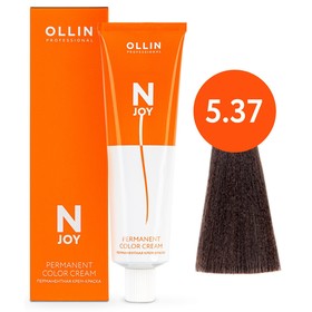 Крем-краска для волос перманентная Ollin Professional N-Joy, тон 5/37, светлый шатен золотисто-коричневый, 100 мл 9814374