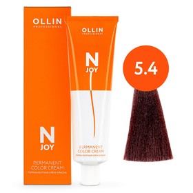 Крем-краска для волос перманентная Ollin Professional N-Joy, тон 5/4, светлый шатен медный, 100 мл