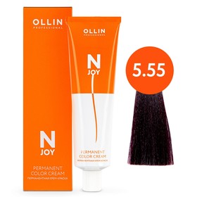 Крем-краска для волос перманентная Ollin Professional N-Joy, тон 5/55, светлый шатен интенсивно-махагоновый, 100 мл