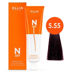 Крем-краска для волос перманентная Ollin Professional N-Joy, тон 5/55, светлый шатен интенсивно-махагоновый, 100 мл 9814376