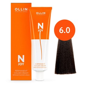 Крем-краска для волос перманентная Ollin Professional N-Joy, тон 6/0, тёмно-русый, 100 мл