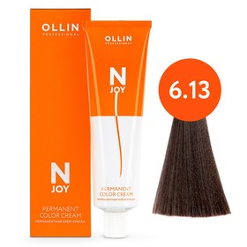 Крем-краска для волос перманентная Ollin Professional N-Joy, тон 6/13, тёмно-русый пепельно-золотистый, 100 мл
