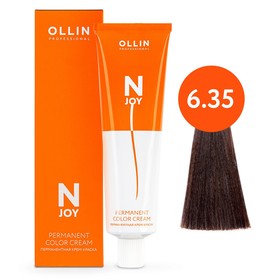 Крем-краска для волос перманентная Ollin Professional N-Joy, тон 6/35, тёмно-русый золотисто-махагоновый, 100 мл 9814380