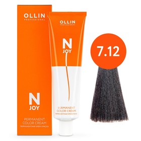 Крем-краска для волос перманентная Ollin Professional N-Joy, тон 7/12, русый пепельно-фиолетовый, 100 мл