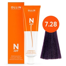 Крем-краска для волос перманентная Ollin Professional N-Joy, тон 7/28, русый фиолетово-синий, 100 мл
