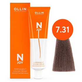 Крем-краска для волос перманентная Ollin Professional N-Joy, тон 7/31, русый золотисто-пепельный, 100 мл