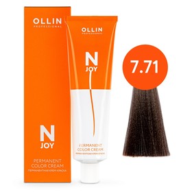 Крем-краска для волос перманентная Ollin Professional N-Joy, тон 7/71, русый коричнево-пепельный, 100 мл