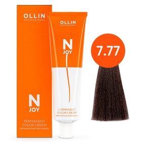 Крем-краска для волос перманентная Ollin Professional N-Joy, тон 7/77, русый интенсивно-коричневый, 100 мл