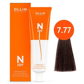 Крем-краска для волос перманентная Ollin Professional N-Joy, тон 7/77, русый интенсивно-коричневый, 100 мл 9814394