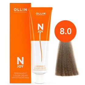Крем-краска для волос перманентная Ollin Professional N-Joy, тон 8/0, светло-русый, 100 мл