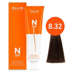 Крем-краска для волос перманентная Ollin Professional N-Joy, тон 8/32, светло-русый золотисто-фиолетовый, 100 мл