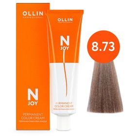 Крем-краска для волос перманентная Ollin Professional N-Joy, тон 8/73, светло-русый коричнево-золотистый, 100 мл