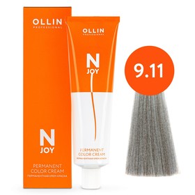 Крем-краска для волос перманентная Ollin Professional N-Joy, тон 9/11, блондин интенсивно-пепельный, 100 мл