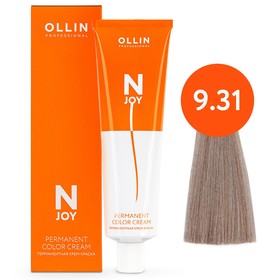 Крем-краска для волос перманентная Ollin Professional N-Joy, тон 9/31, блондин золотисто-пепельный, 100 мл