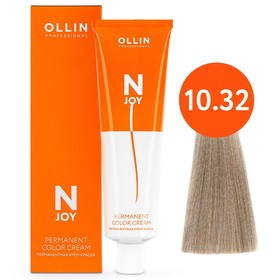 Крем-краска для волос перманентная Ollin Professional N-Joy, тон 10/32, светлый блондин золотисто-фиолетовый, 100 мл