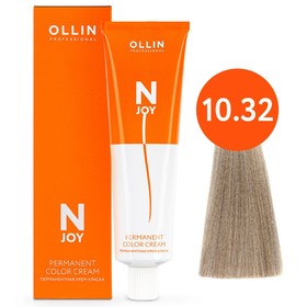 Крем-краска для волос перманентная Ollin Professional N-Joy, тон 10/32, светлый блондин золотисто-фиолетовый, 100 мл 9814415