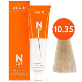 Крем-краска для волос перманентная Ollin Professional N-Joy, тон 10/35, светлый блондин золотисто-махагоновый, 100 мл 9814416