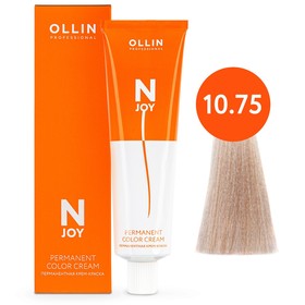 Крем-краска для волос перманентная Ollin Professional N-Joy, тон 10/75, светлый блондин коричнево-махагоновый, 100 мл