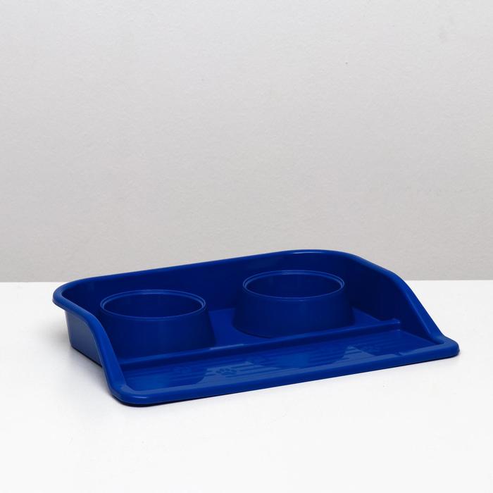 Миски с лотком "Феликс" 0,3 л, 41 x 30 x 6 см, микс цветов - Фото 1