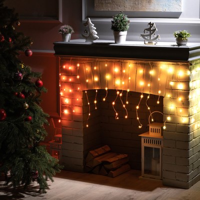 Умная гирлянда «Бахрома» 3×0.4 м роса, IP20, серебристая нить, 144 LED, пульт ДУ, приложение, свечение RGB, USB