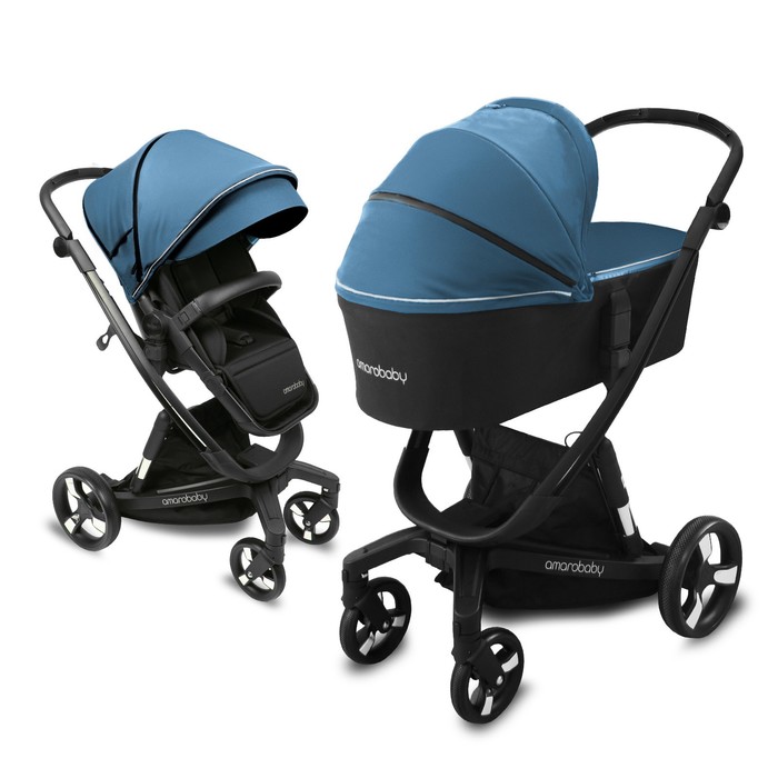 Коляска детская 2в1 AmaroBaby TUTUM с auto brake, синий