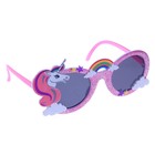 Карнавальные очки «Единорог», цвет розовый - фото 10641812