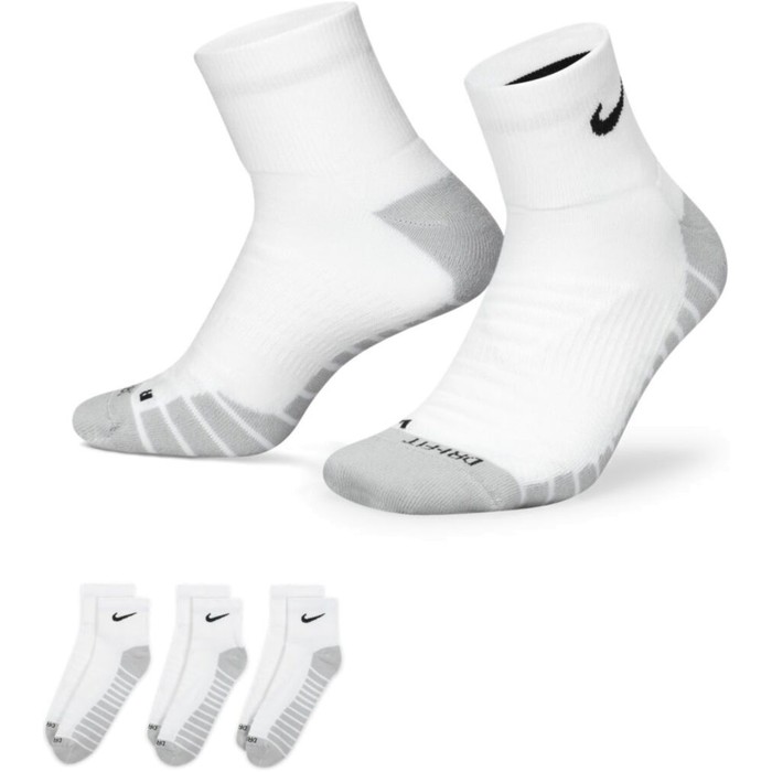 Носки унисекс 3 пары Nike U Dry Cushion Quarter Training Sock 3P, размер 37-41 RUS