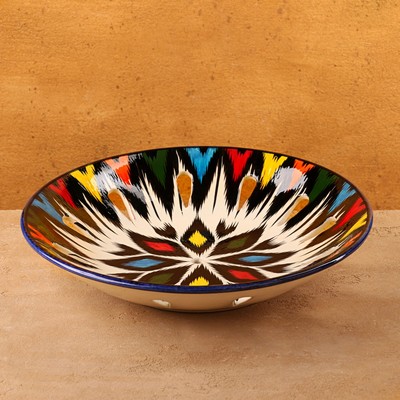 Фруктовница узбекская Риштанская Керамика «Атлас», d=33 см, МИКС