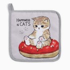 Набор кухонный Доляна Happiness is cats: прихватка, подставка под горячее - Фото 2