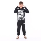 Толстовка для мальчиков, цвет чёрный, рост 146 см - фото 22356036