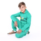 Толстовка для мальчиков, цвет зелёный , рост 146 см - фото 22621919