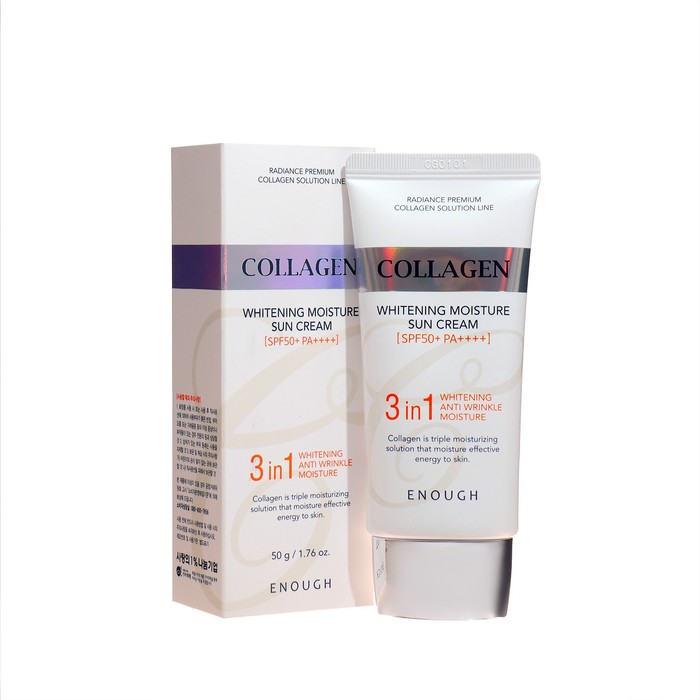 Солнцезащитный крем для лица 3 в 1 ENOUGH Collagen SPF50, 50 мл - Фото 1