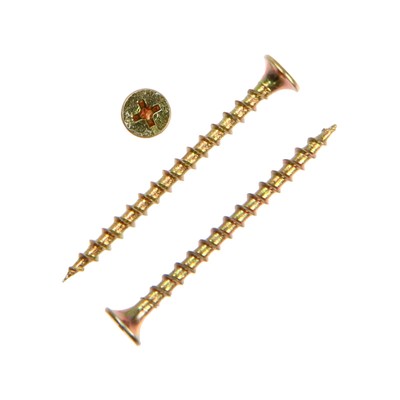 Саморез по дереву 3.5×51 мм, крупная резьба, желтый цинк, в упаковке 15 кг