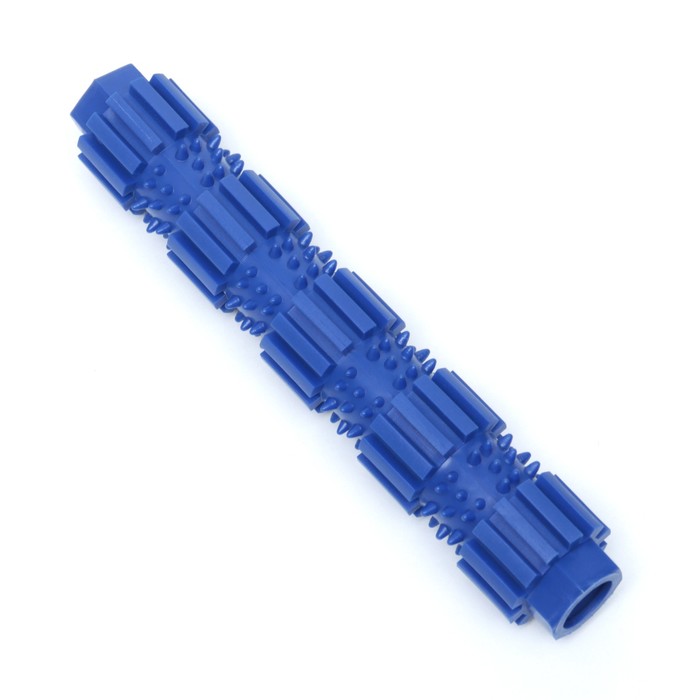 Игрушка жевательная для собак "Палка с шипами", TPR, 18 см, синяя