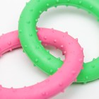 Игрушка жевательная суперпрочная "Два кольца", зелёная/розовая - фото 6980636