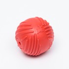 Мяч рифленый "Суперпес", TPR, 6,5 см, красный - Фото 2