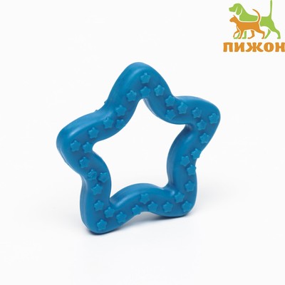 Жевательная игрушка для собак «Звезда», 8 см, суперпрочная, голубая