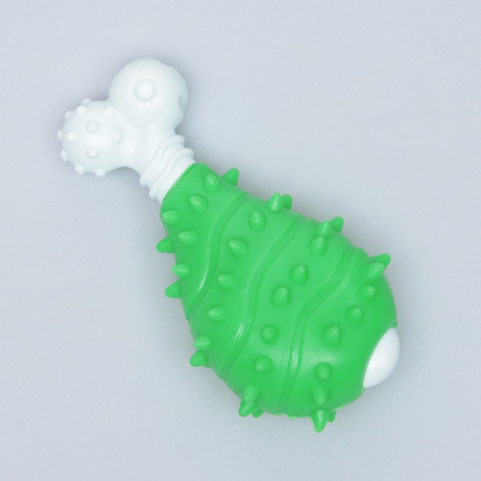 Игрушка двухслойная (твердый и мягкий пластик) "Голень", 12 см, зелёная