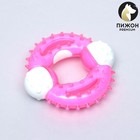 Игрушка двухслойная (твердый и мягкий пластик) "Кольцо с шипами", 10 см, розовая - Фото 1