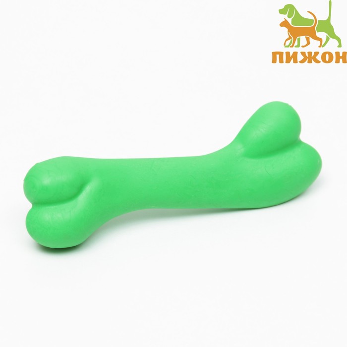 Игрушка жевательная "Косточка классическая", TPR, 12,3 см, зелёная