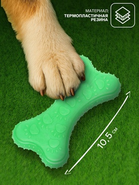 Игрушка жевательная суперпрочная «Собачье удовольствие», 10.5 см, зелёная
