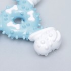 Игрушка для собак «Кость-треугольник», 12 см, двухслойная, твёрдый и мягкий пластик, 12 см, голубая - Фото 4