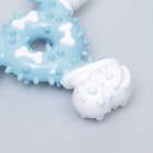 Игрушка для собак «Кость-треугольник», 12 см, двухслойная, твёрдый и мягкий пластик, 12 см, голубая - Фото 6