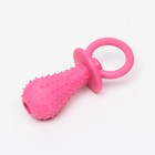 Жевательная игрушка для собак «Пустышка для малышки», 14.5 см, TPR, розовая - Фото 2