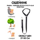 Поводок с универсальной ручкой-креплением, ширина 2.5 см, чёрный - Фото 1