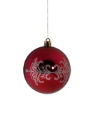 Ёлочные игрушки «Ночка», шары новогодние, d=8 см, набор 6 шт., элитный узор, бордовый/золото - фото 122225279