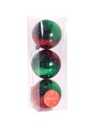 Ёлочные игрушки «Мэдисон», шары новогодние, d=8 см, набор 3 шт., зелёный/красный - Фото 4