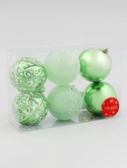 Ёлочные игрушки «Эстер», снежинки, шары новогодние, набор 6 шт., d=8 см, зелёный - Фото 2